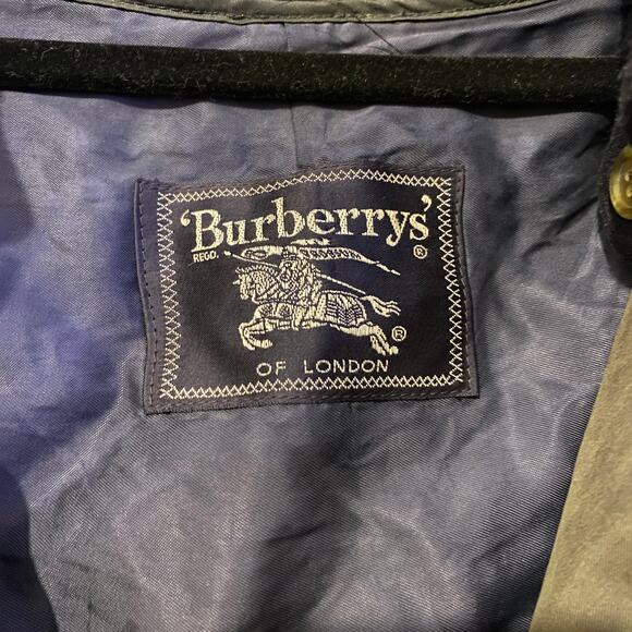 Burberry Dark Green Classic Trench Coat Vintage Jacket Wool Camel Liner sz 44L - Picture 11 of 15